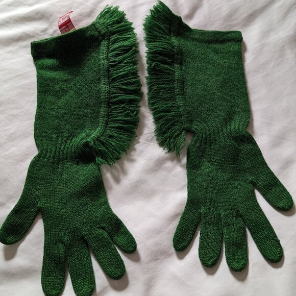Womens Vintage 70's, Dorothee Bis, 100% wool gloves, western design with fringe - Picture 3 of 4